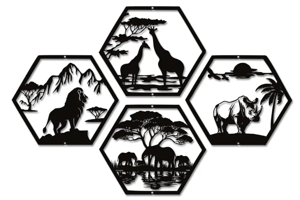  African Safari Metal Wall Art