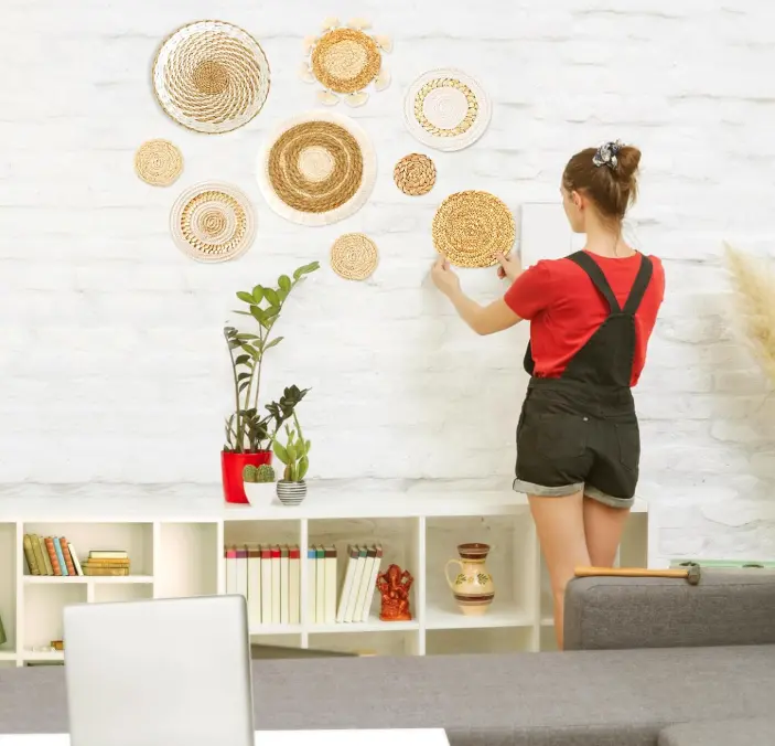 9 Pack Boho Wall Basket Set.